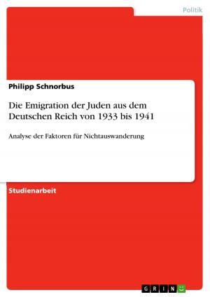 Cover of the book Die Emigration der Juden aus dem Deutschen Reich von 1933 bis 1941 by Antje Kurzmann