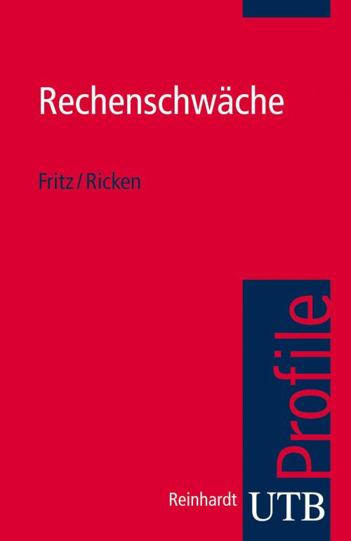 Cover of the book Rechenschwäche by Annemarie Fritz, Gabi Ricken, UTB GmbH