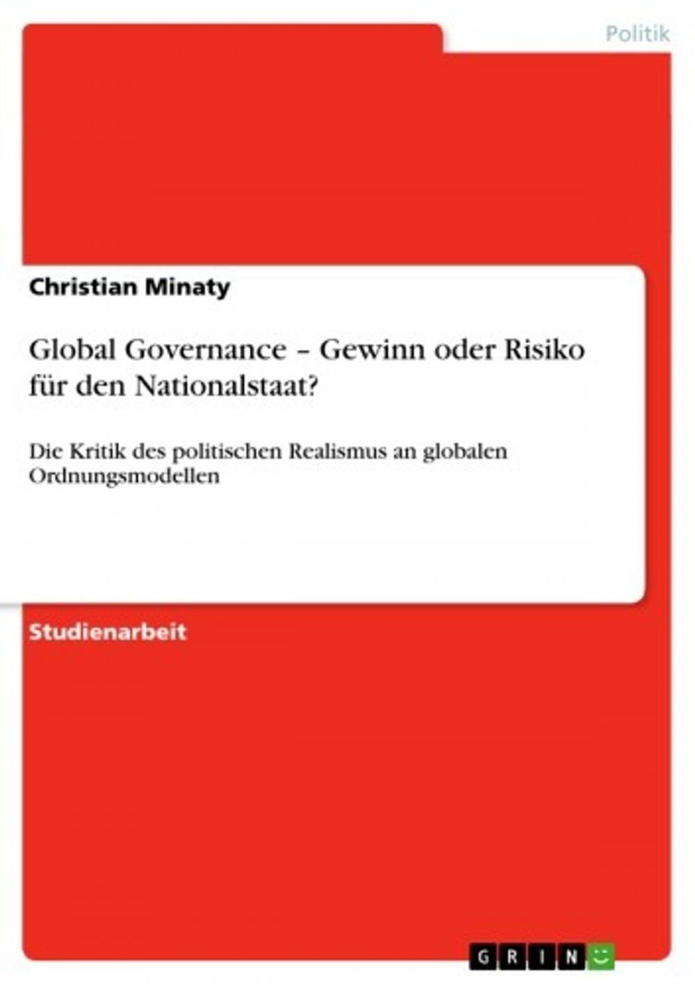 Big bigCover of Global Governance - Gewinn oder Risiko für den Nationalstaat?