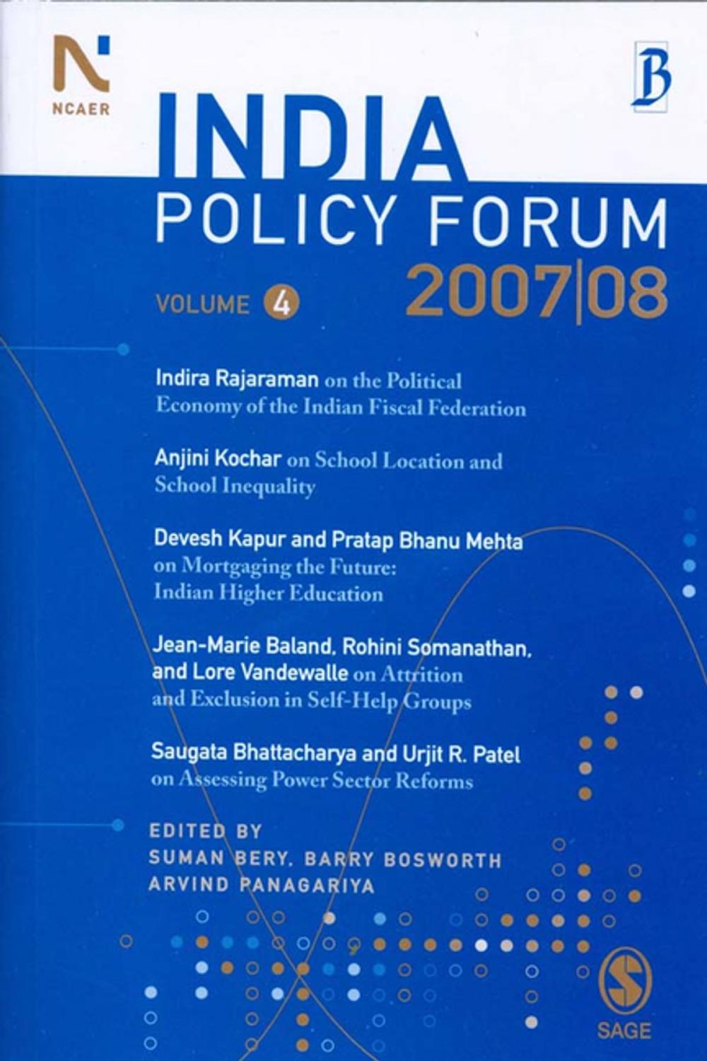 Big bigCover of India Policy Forum 2007-08