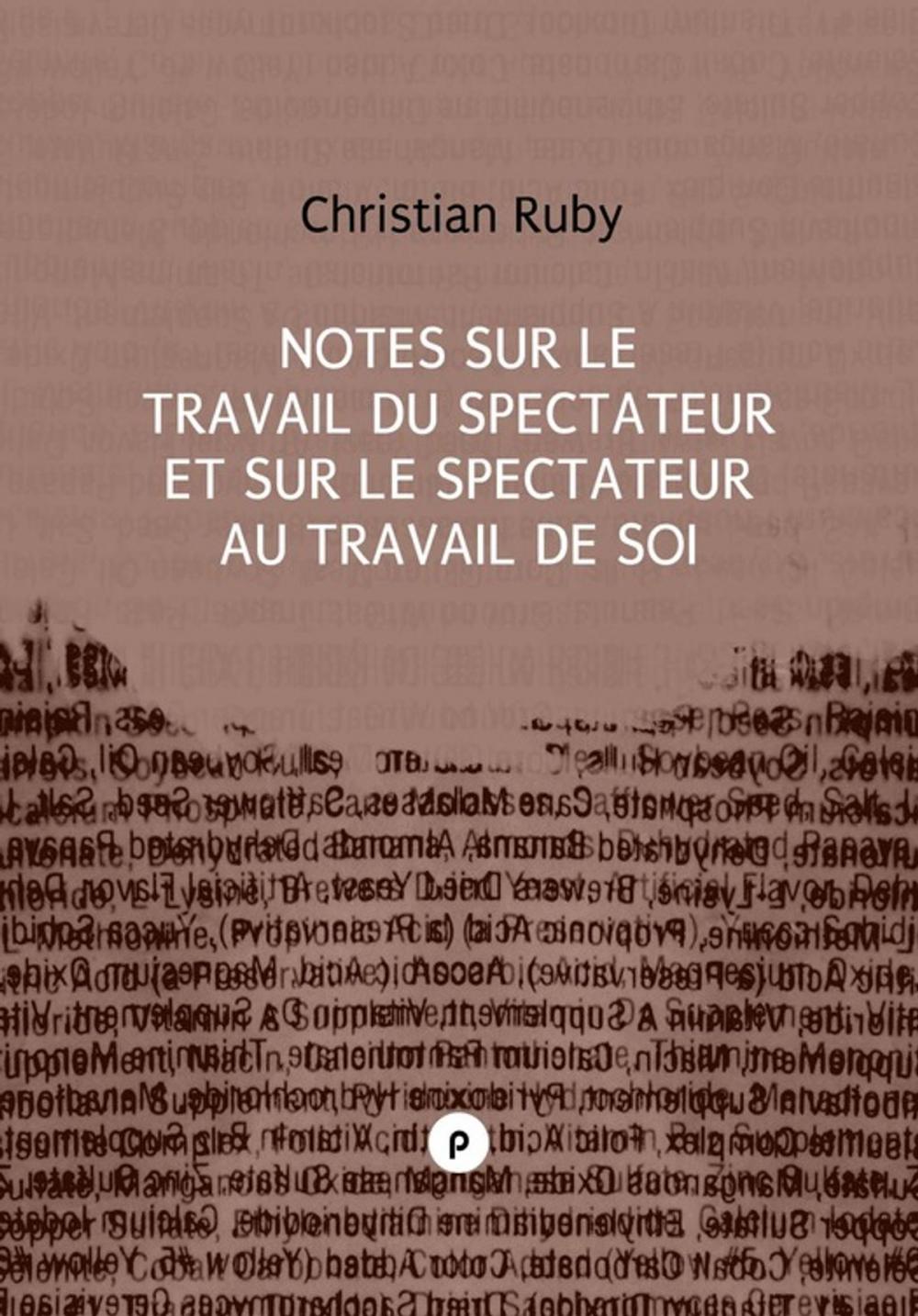 Big bigCover of Notes sur le travail du spectateur et sur le spectateur au travail de soi