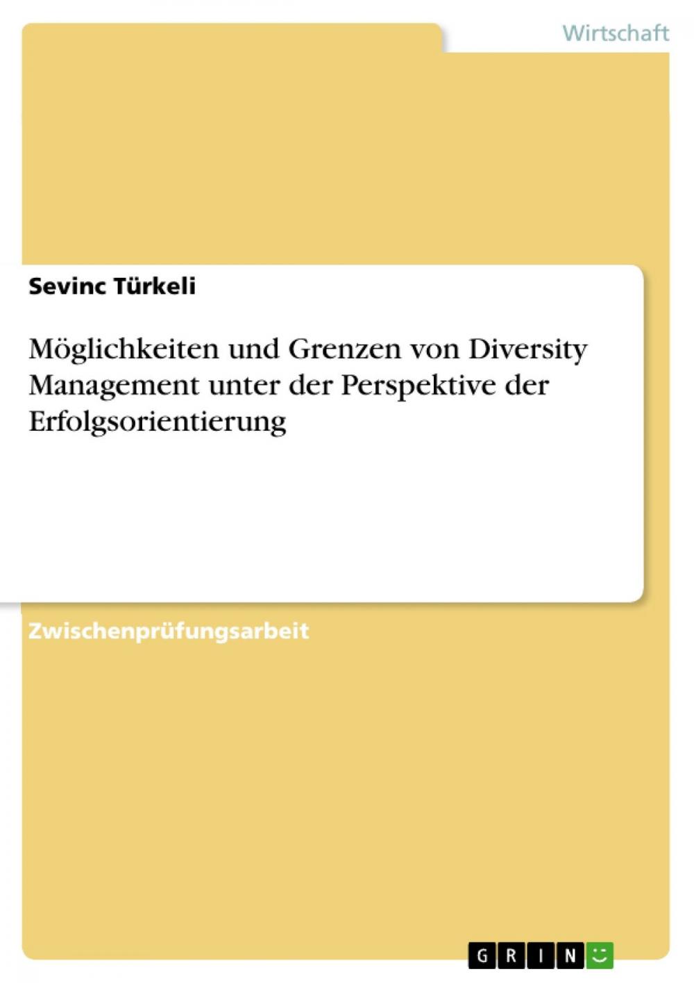 Big bigCover of Möglichkeiten und Grenzen von Diversity Management unter der Perspektive der Erfolgsorientierung