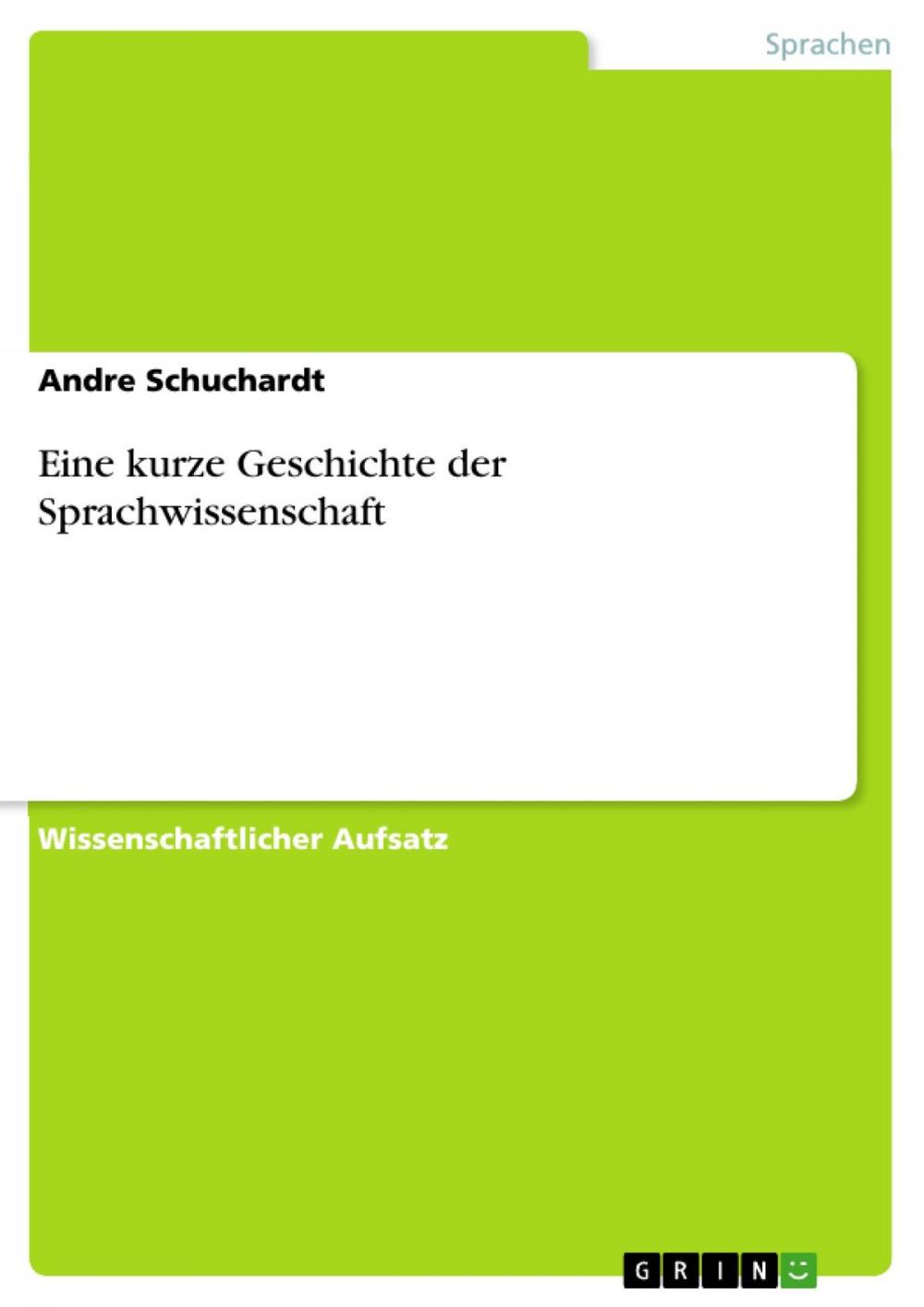 Big bigCover of Eine kurze Geschichte der Sprachwissenschaft