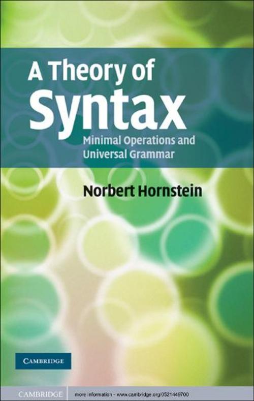 Cover of the book A Theory of Syntax by Norbert Hornstein, Cambridge University Press