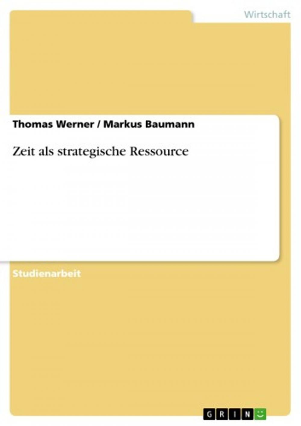 Big bigCover of Zeit als strategische Ressource