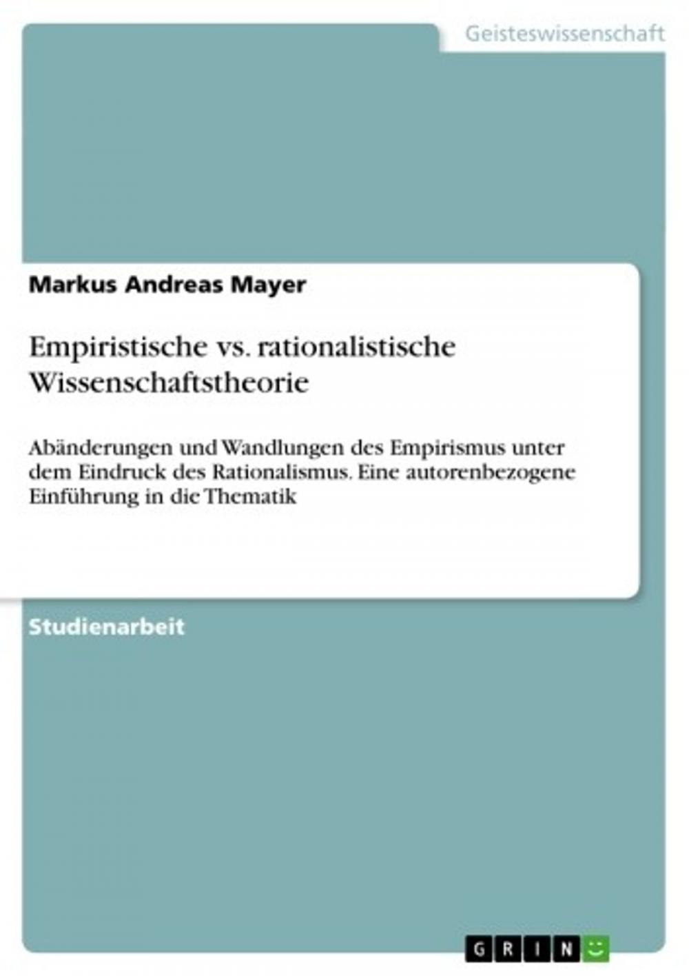 Big bigCover of Empiristische vs. rationalistische Wissenschaftstheorie