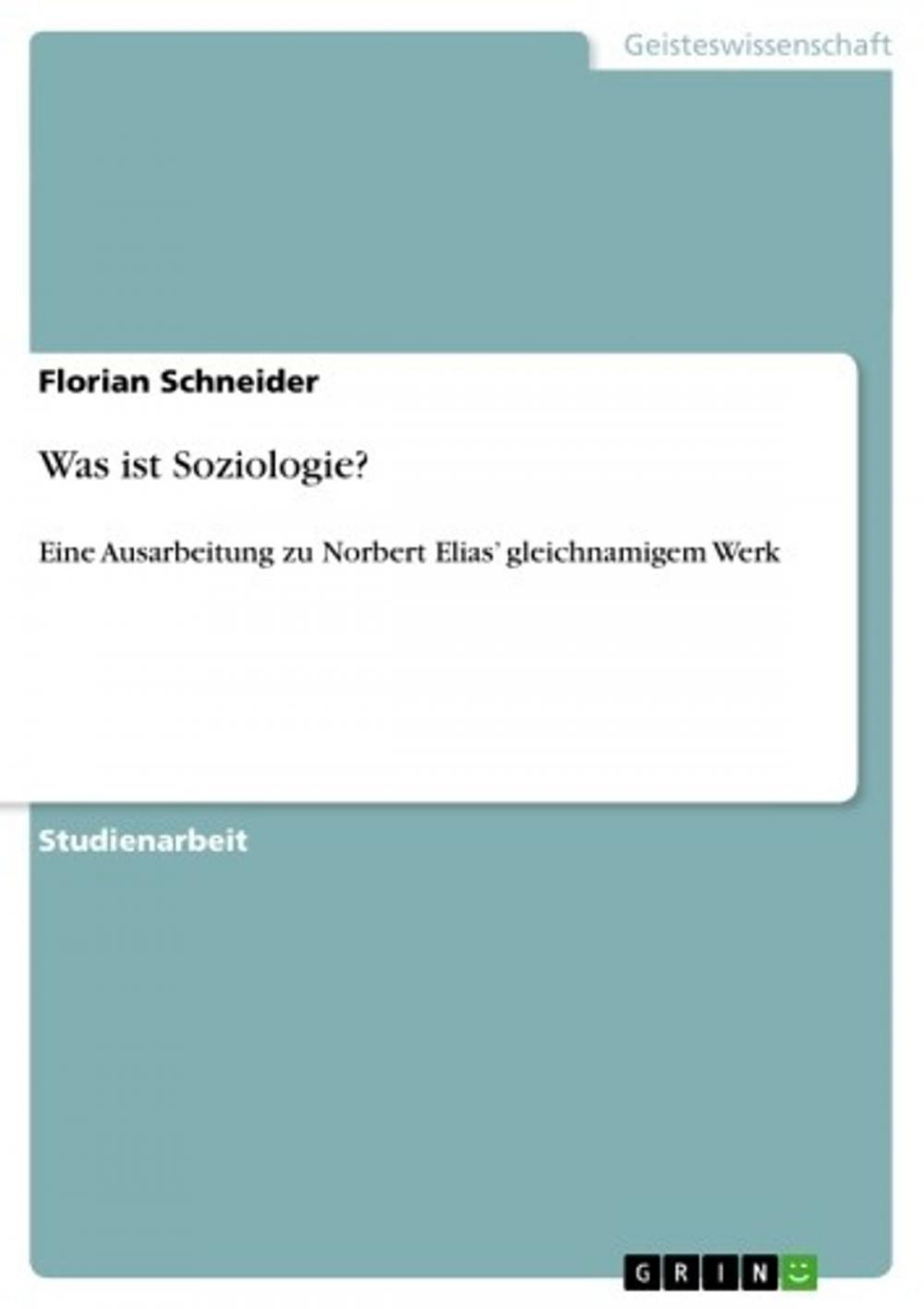 Big bigCover of Was ist Soziologie?