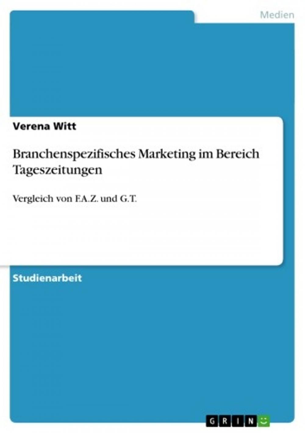 Big bigCover of Branchenspezifisches Marketing im Bereich Tageszeitungen