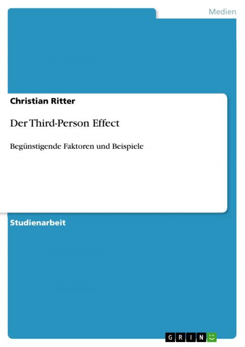 Cover of the book Der Third-Person Effect by Christian Ritter, GRIN Verlag