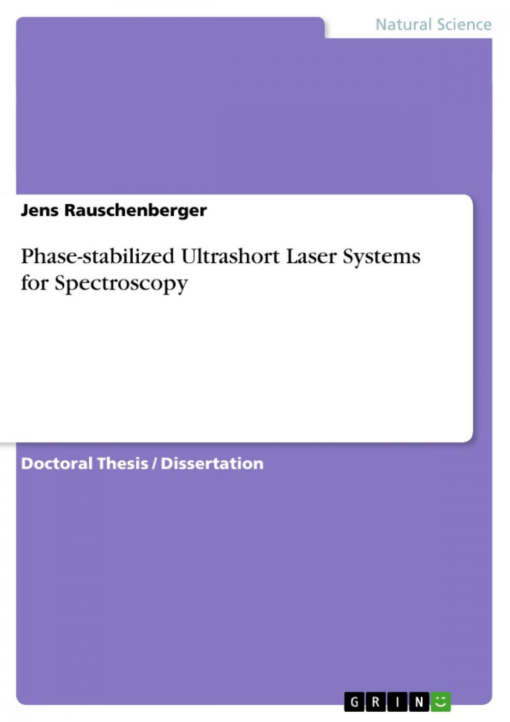 Big bigCover of Phase-stabilized Ultrashort Laser Systems for Spectroscopy