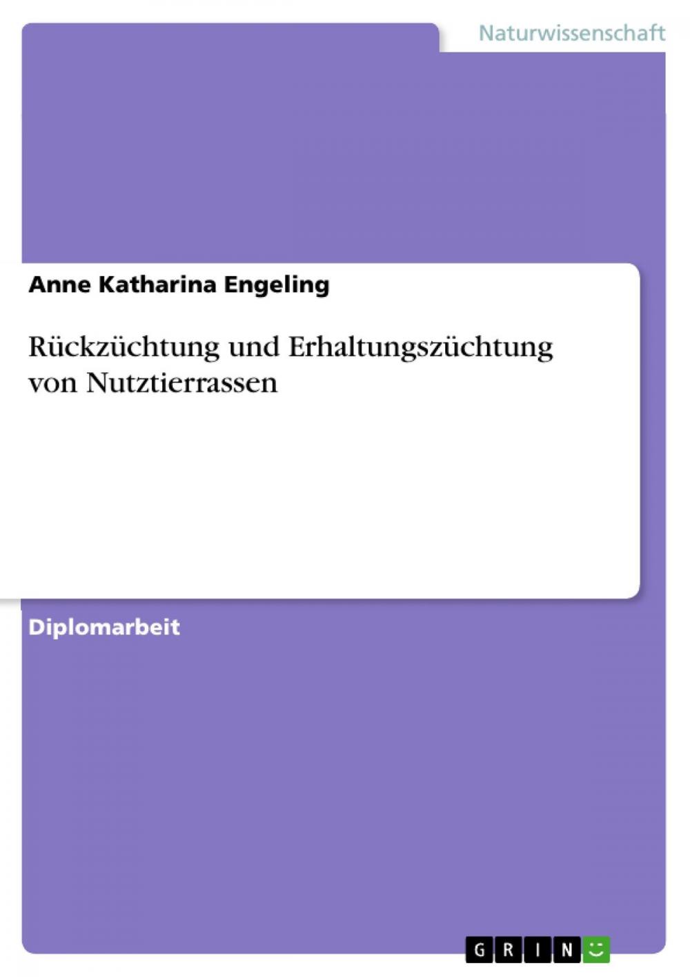 Big bigCover of Rückzüchtung und Erhaltungszüchtung von Nutztierrassen