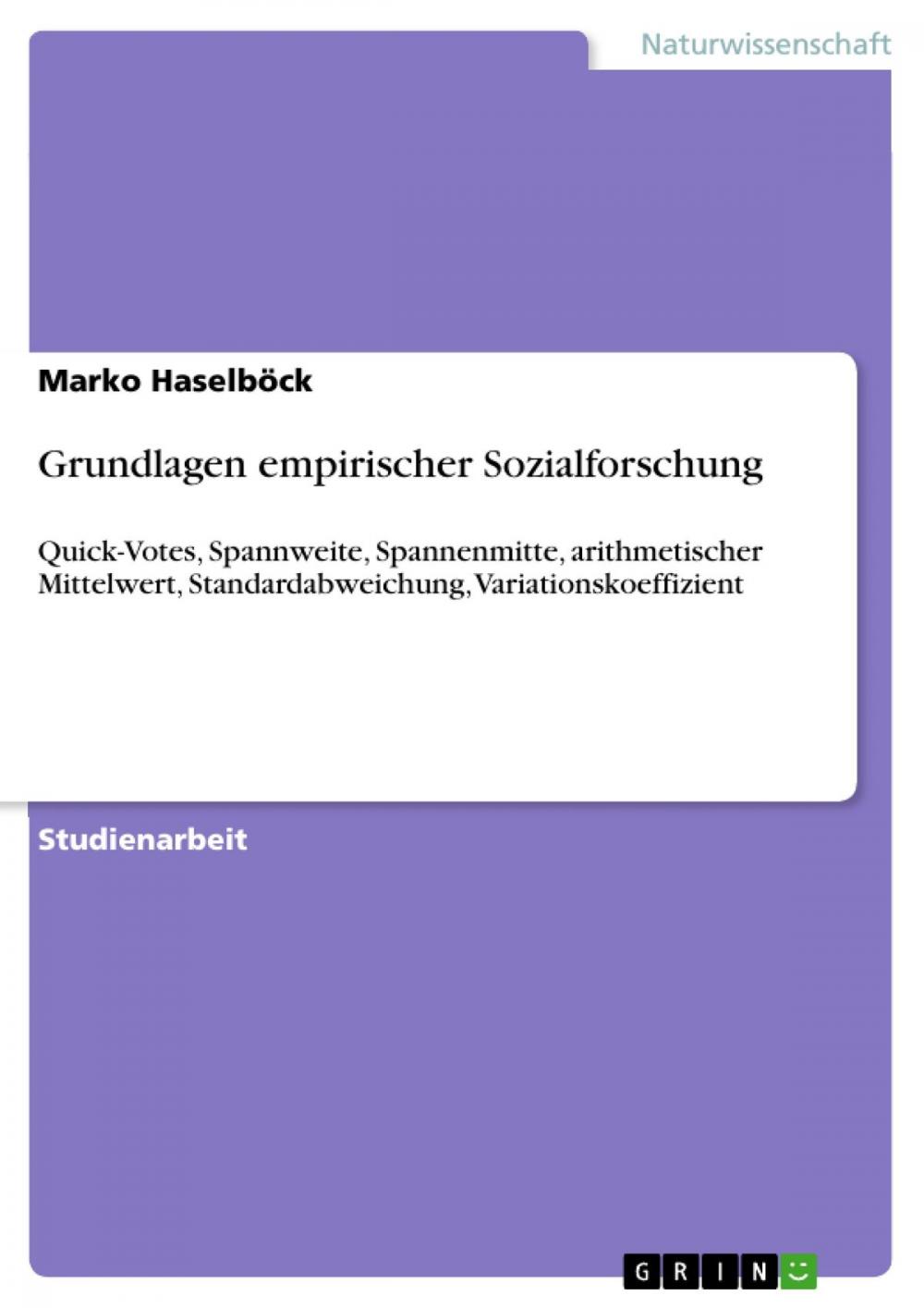 Big bigCover of Grundlagen empirischer Sozialforschung