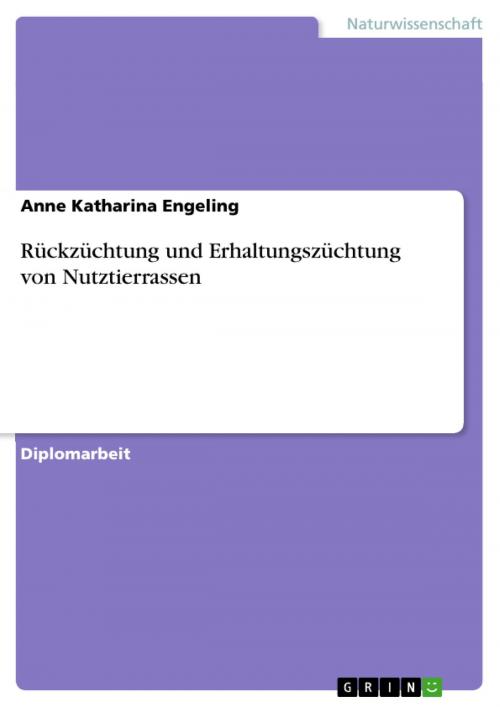 Cover of the book Rückzüchtung und Erhaltungszüchtung von Nutztierrassen by Anne Katharina Engeling, GRIN Verlag