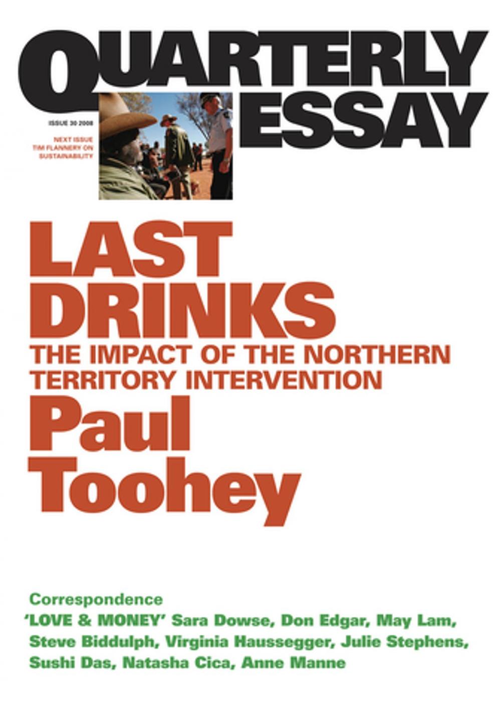 Big bigCover of Quarterly Essay 30 Last Drinks