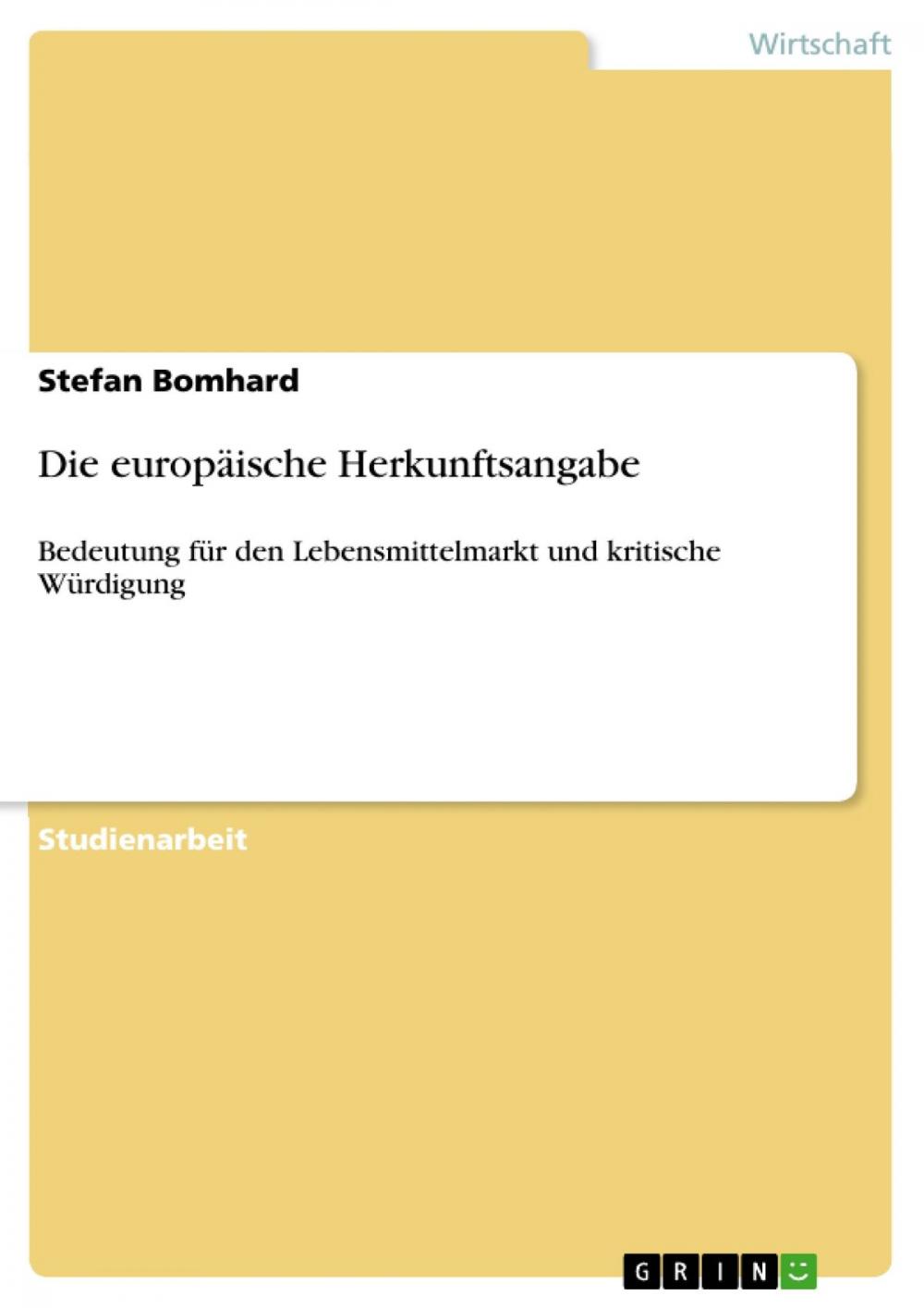 Big bigCover of Die europäische Herkunftsangabe