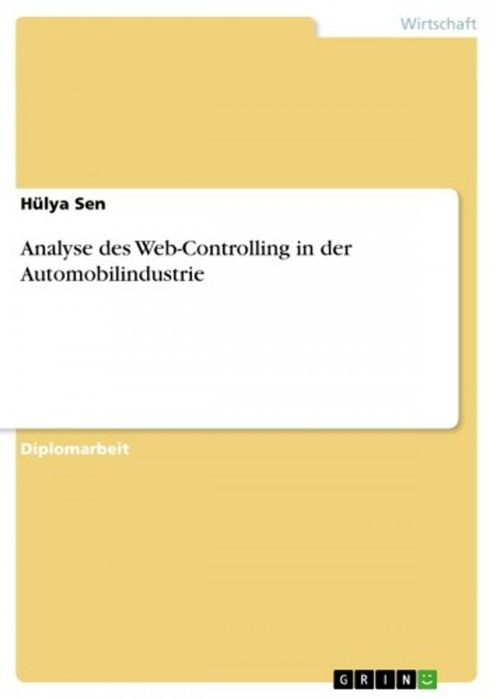 Big bigCover of Analyse des Web-Controlling in der Automobilindustrie