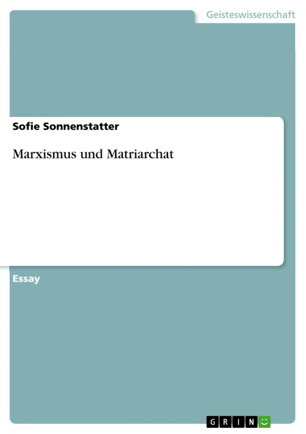 Big bigCover of Marxismus und Matriarchat