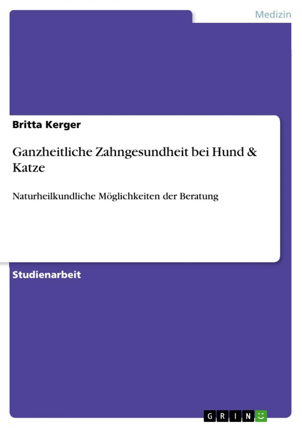 Big bigCover of Ganzheitliche Zahngesundheit bei Hund & Katze