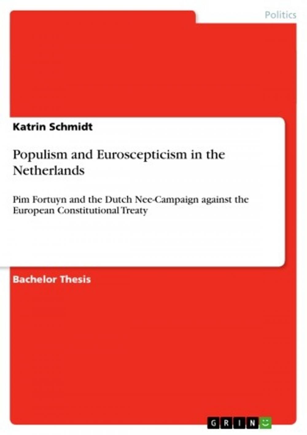 Big bigCover of Populism and Euroscepticism in the Netherlands