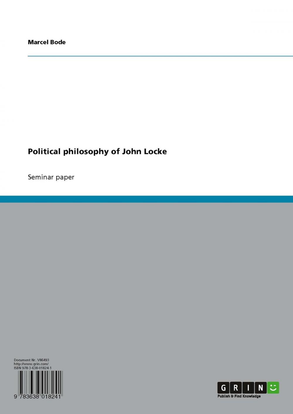 Big bigCover of Political philosophy of John Locke