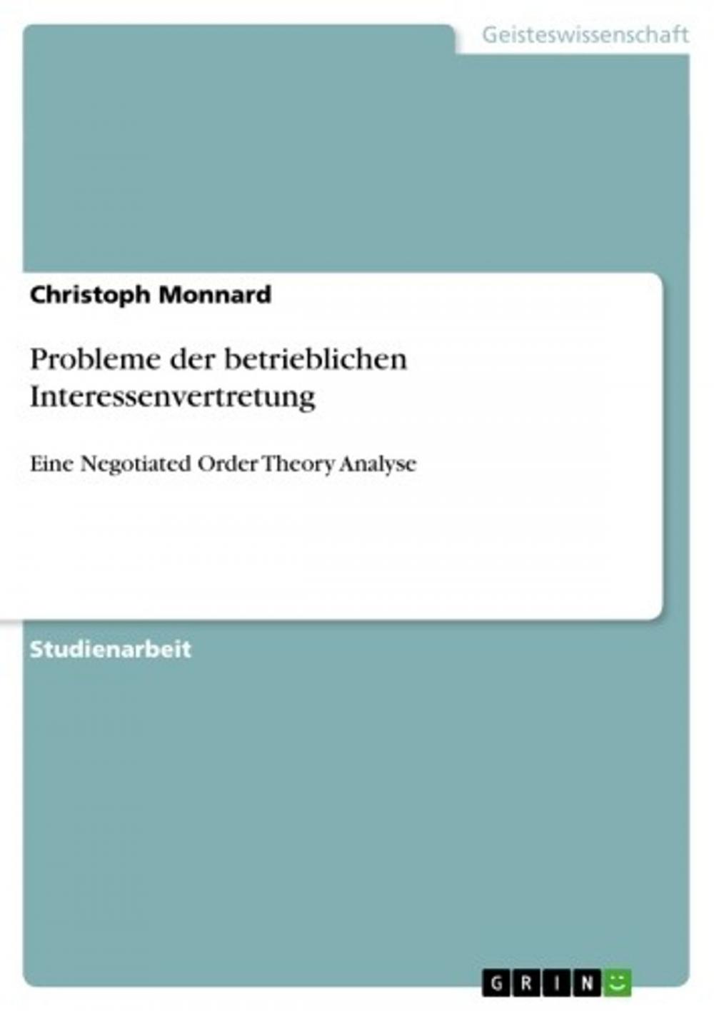 Big bigCover of Probleme der betrieblichen Interessenvertretung