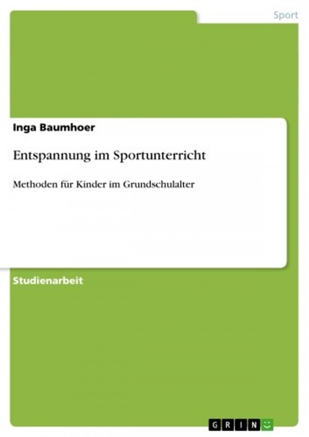 Big bigCover of Entspannung im Sportunterricht