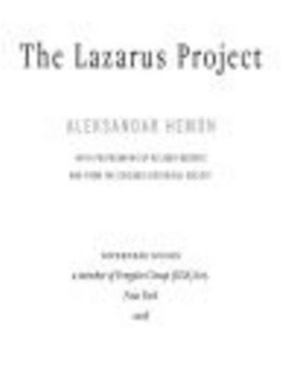 Big bigCover of The Lazarus Project