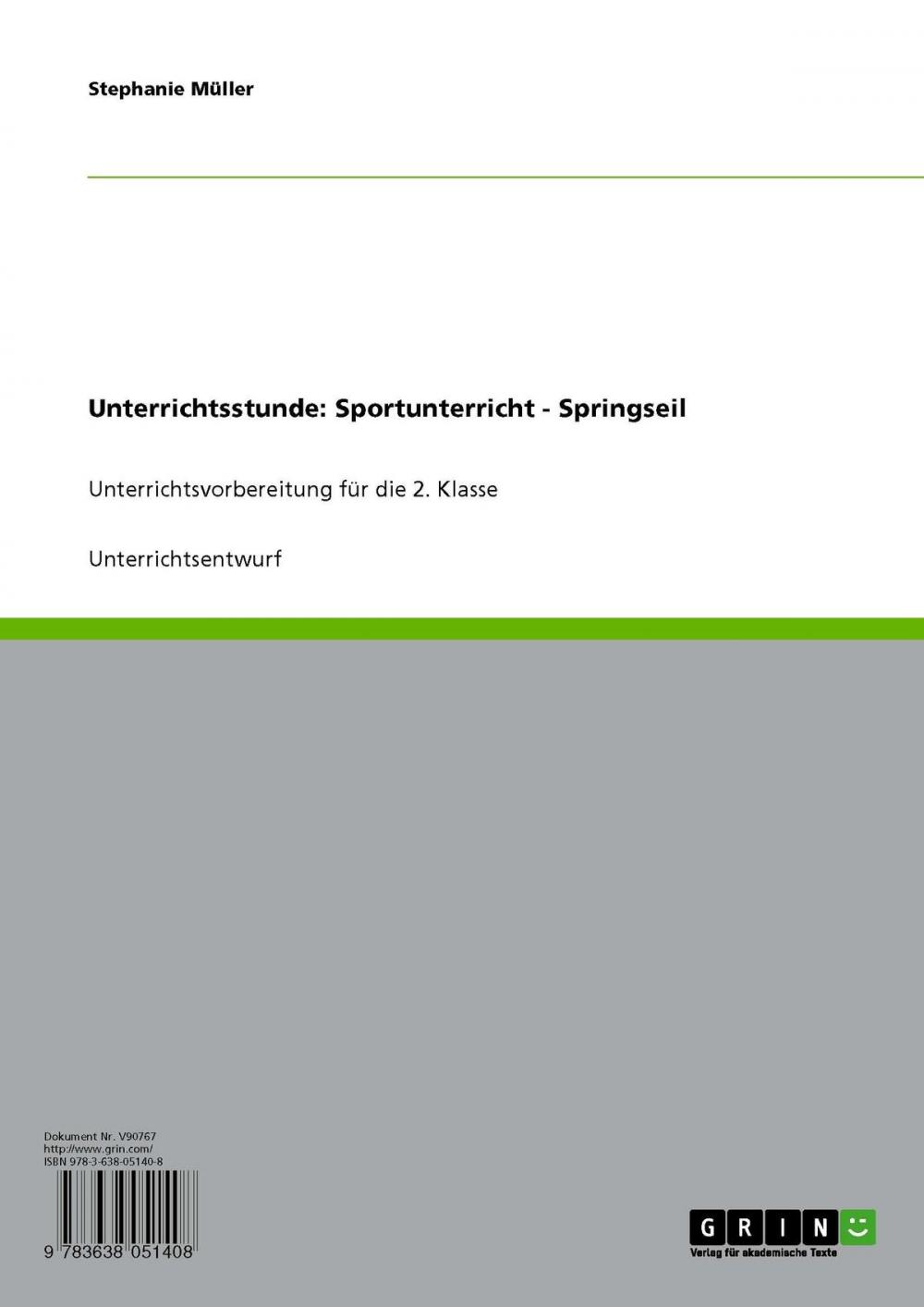 Big bigCover of Unterrichtsstunde: Sportunterricht - Springseil