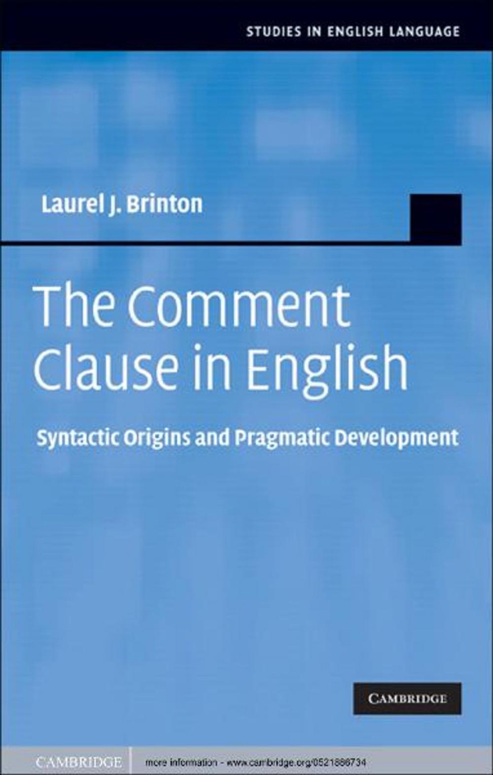 Big bigCover of The Comment Clause in English