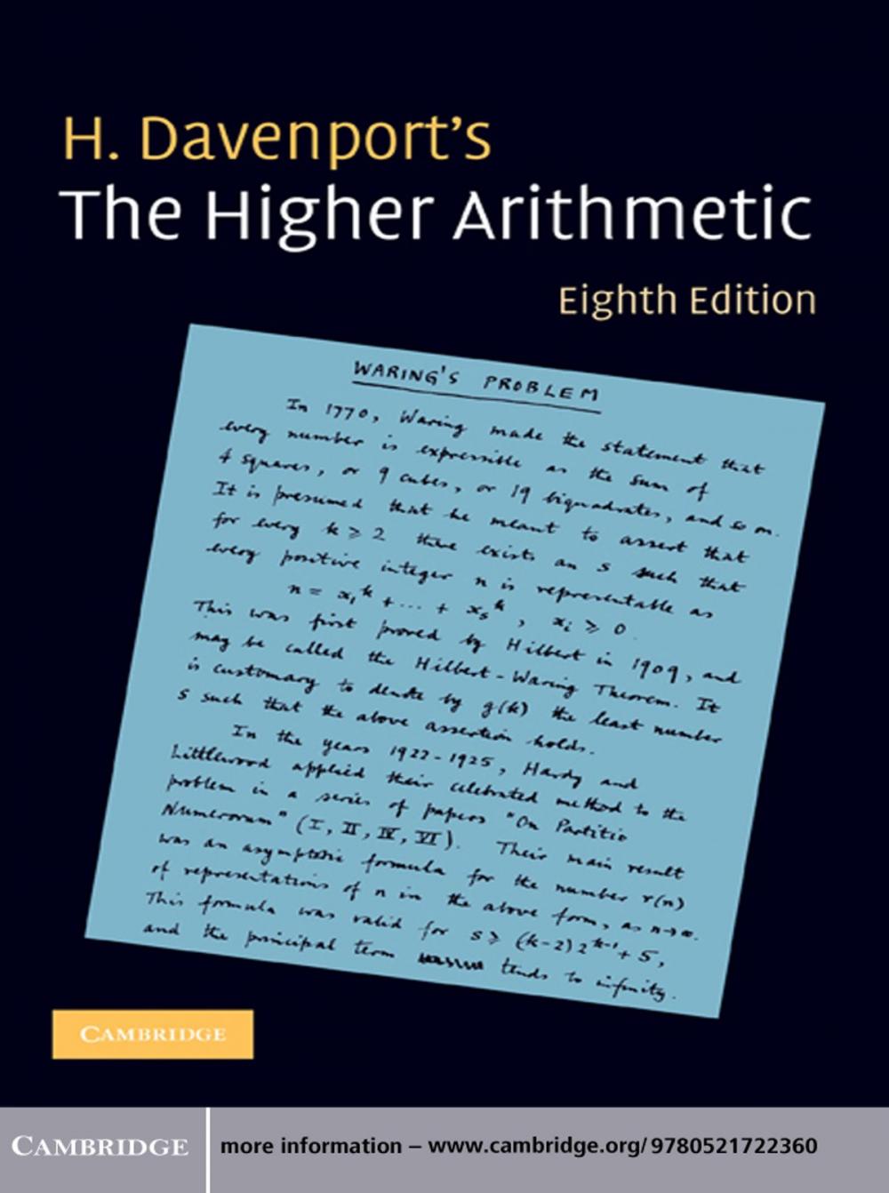 Big bigCover of The Higher Arithmetic