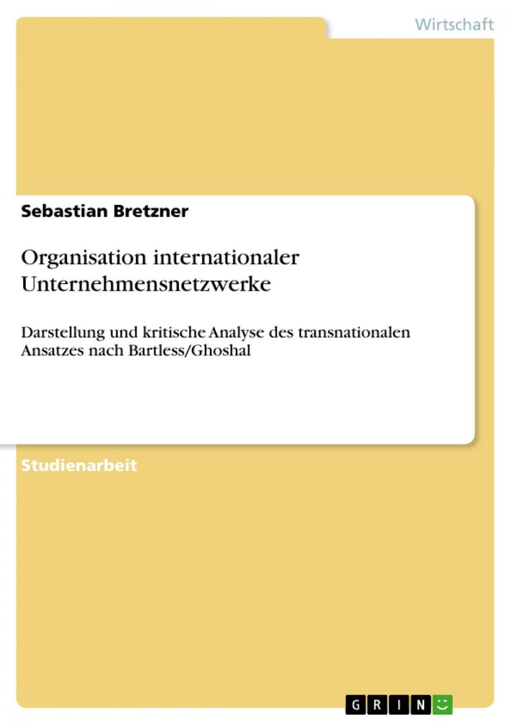 Big bigCover of Organisation internationaler Unternehmensnetzwerke