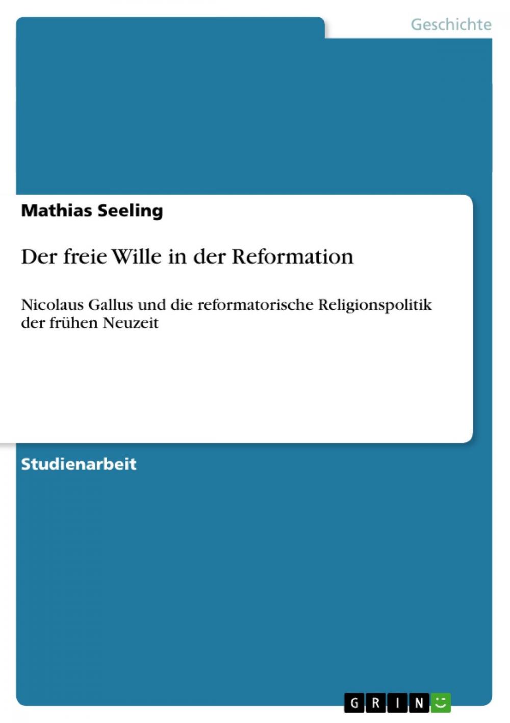 Big bigCover of Der freie Wille in der Reformation