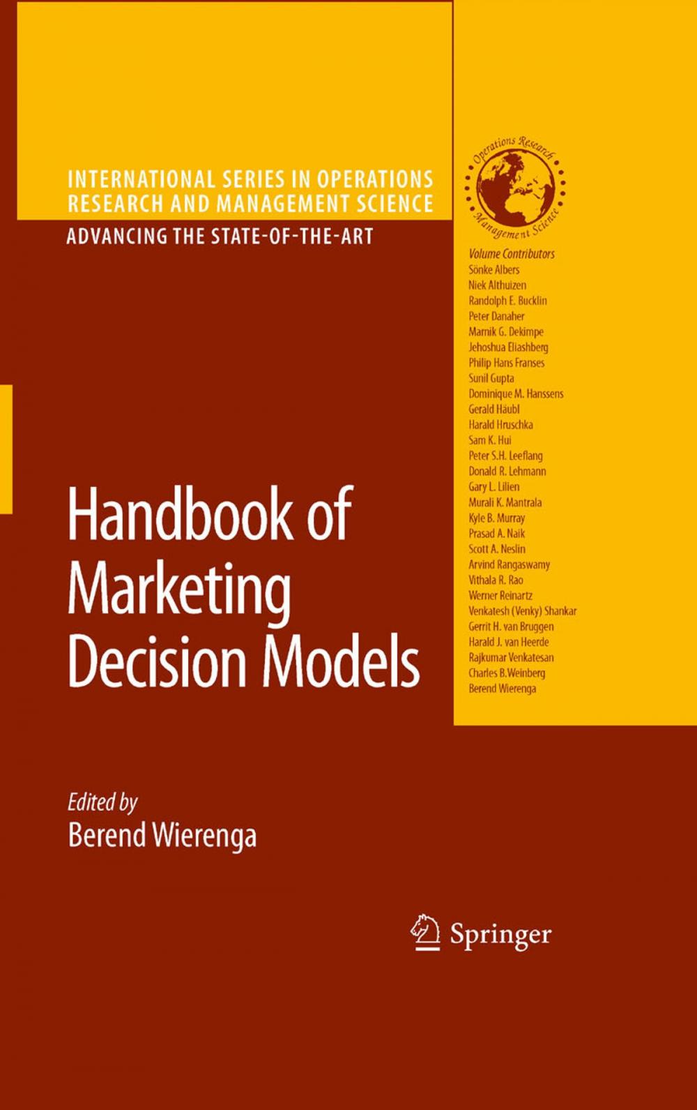 Big bigCover of Handbook of Marketing Decision Models