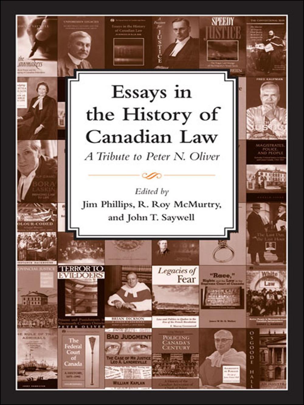 Big bigCover of Essays in the History of Canadian Law