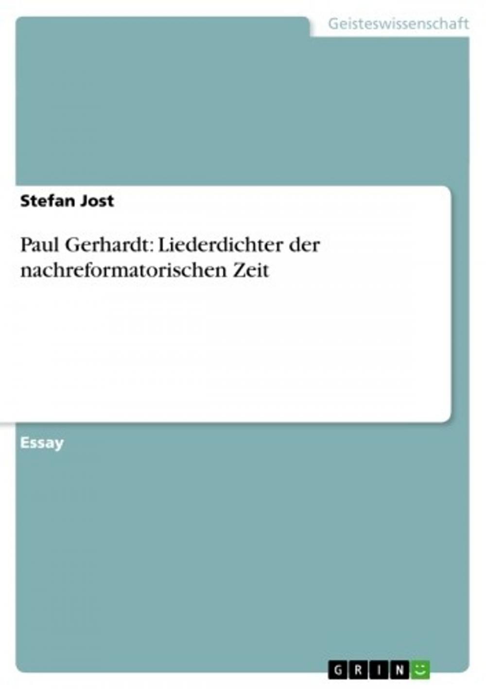 Big bigCover of Paul Gerhardt: Liederdichter der nachreformatorischen Zeit