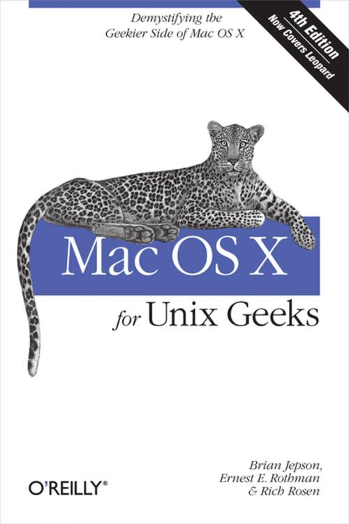 Cover of the book Mac OS X for Unix Geeks (Leopard) by Ernest E. Rothman, Brian Jepson, Rich Rosen, O'Reilly Media