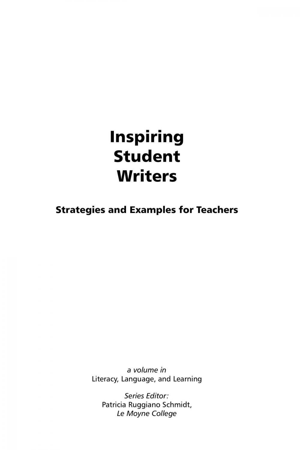 Big bigCover of Inspiring Student Writers