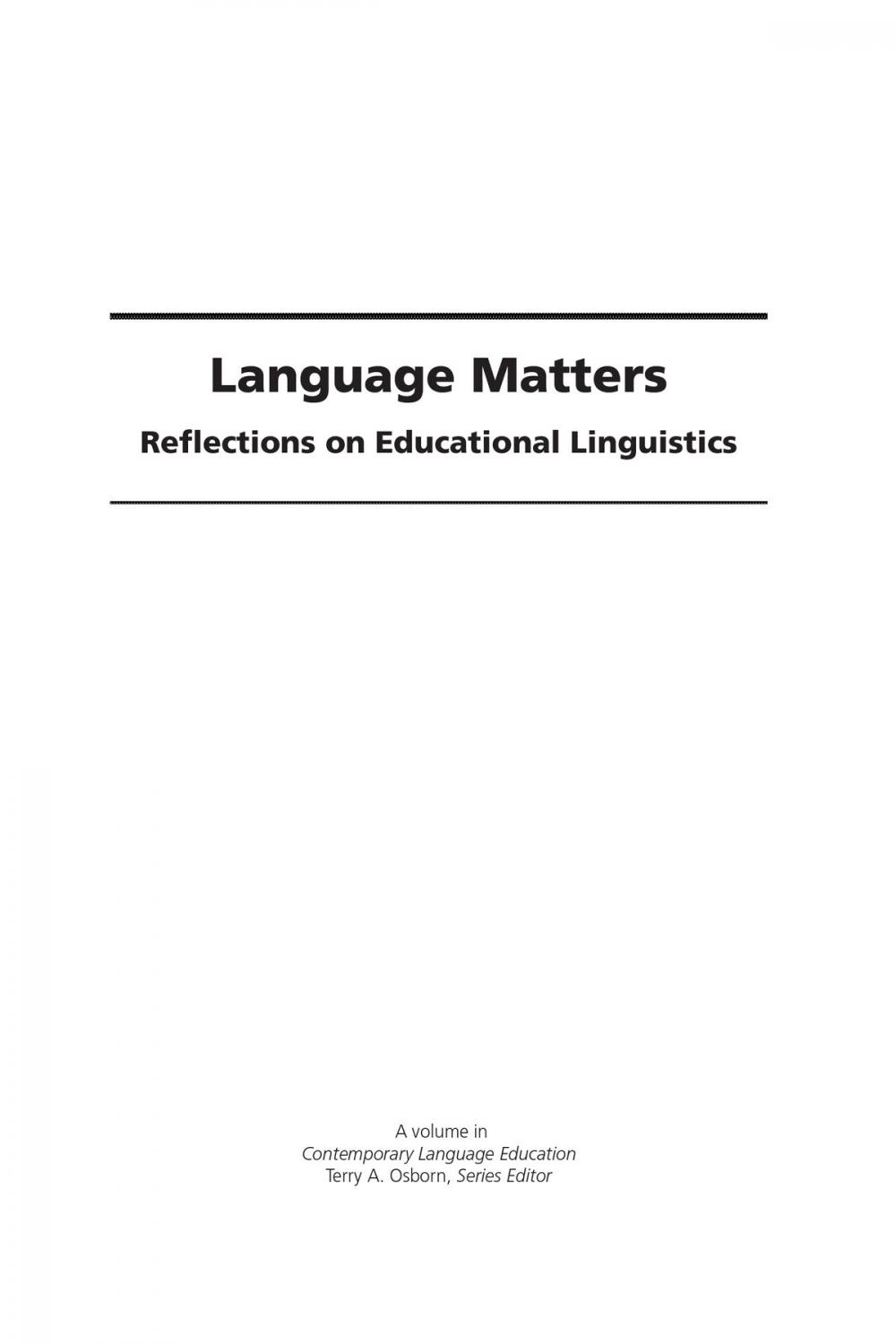 Big bigCover of Language Matters