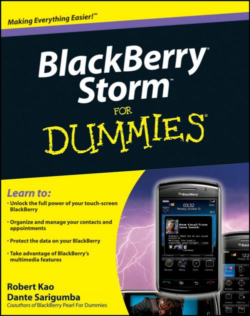 Cover of the book BlackBerry Storm For Dummies by Robert Kao, Dante Sarigumba, Wiley