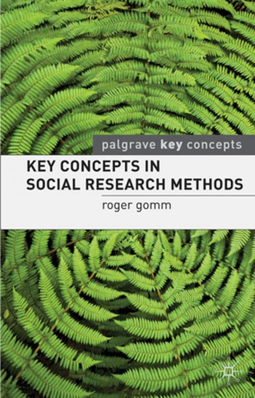 Cover of the book Key Concepts in Social Research Methods by Roger Gomm, Palgrave Macmillan