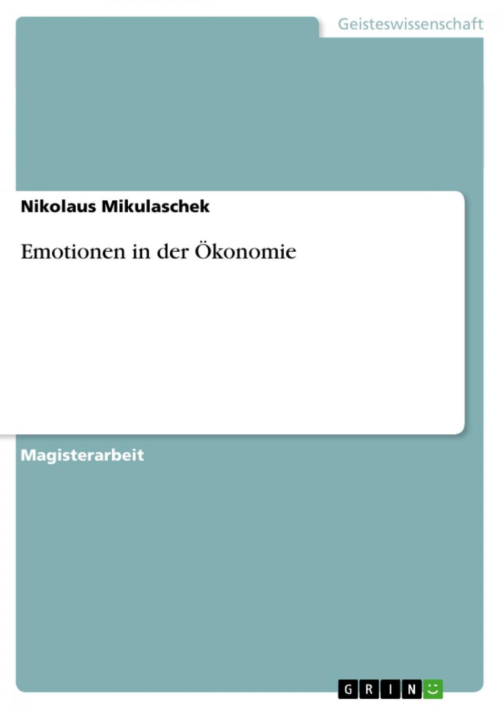 Big bigCover of Emotionen in der Ökonomie