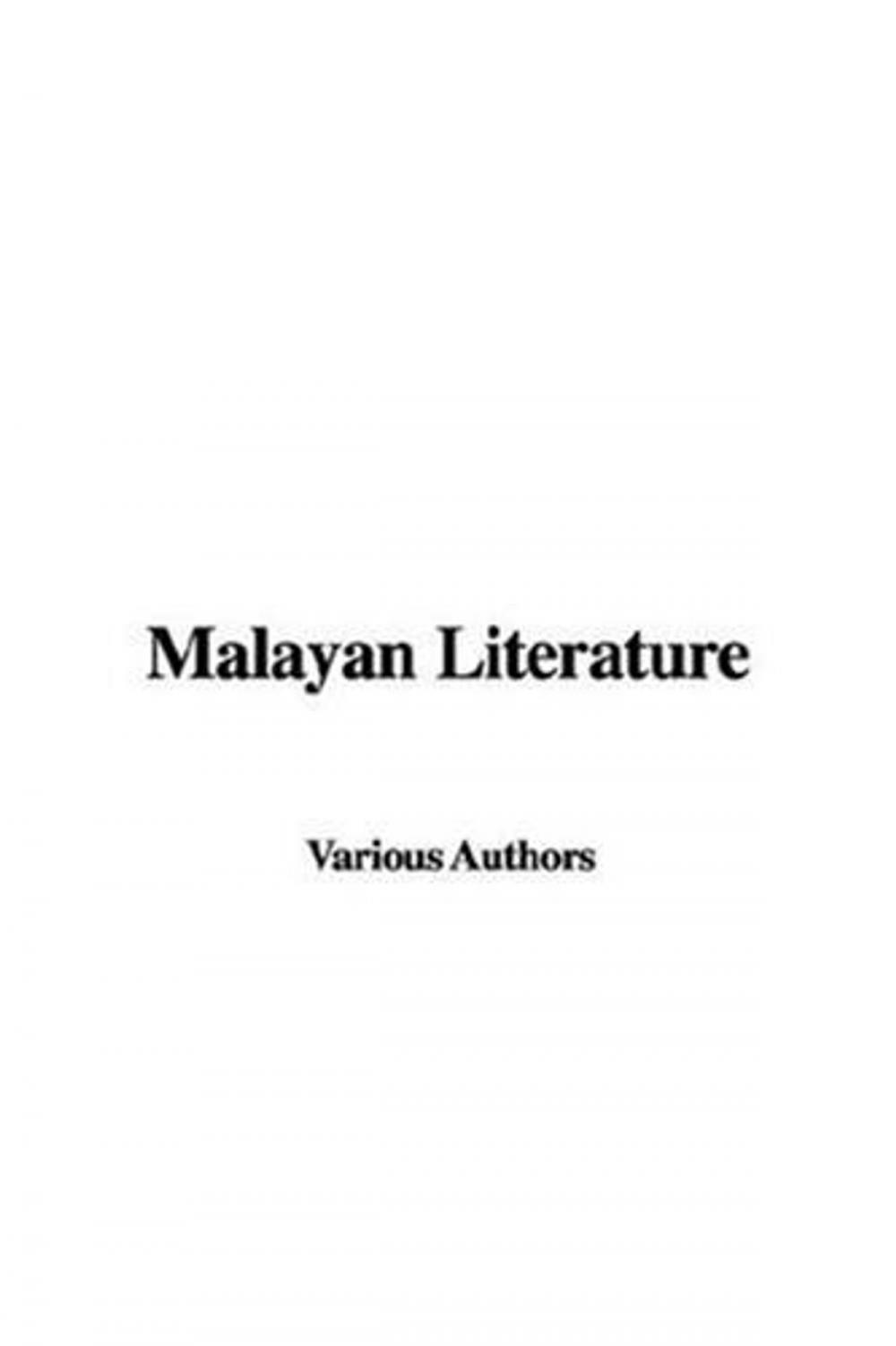 Big bigCover of Malayan Literature