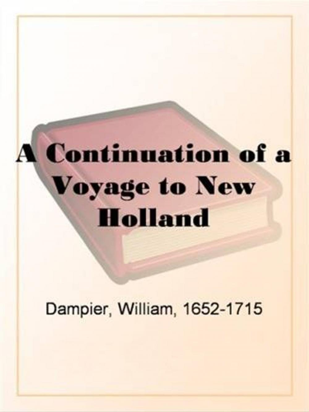 Big bigCover of A Continuation Of A Voyage To New Holland