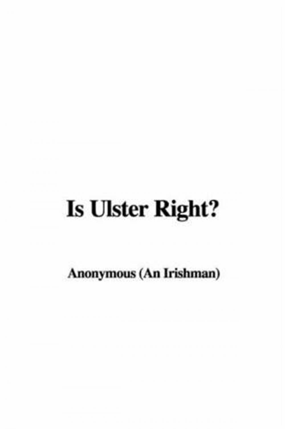 Big bigCover of Is Ulster Right?