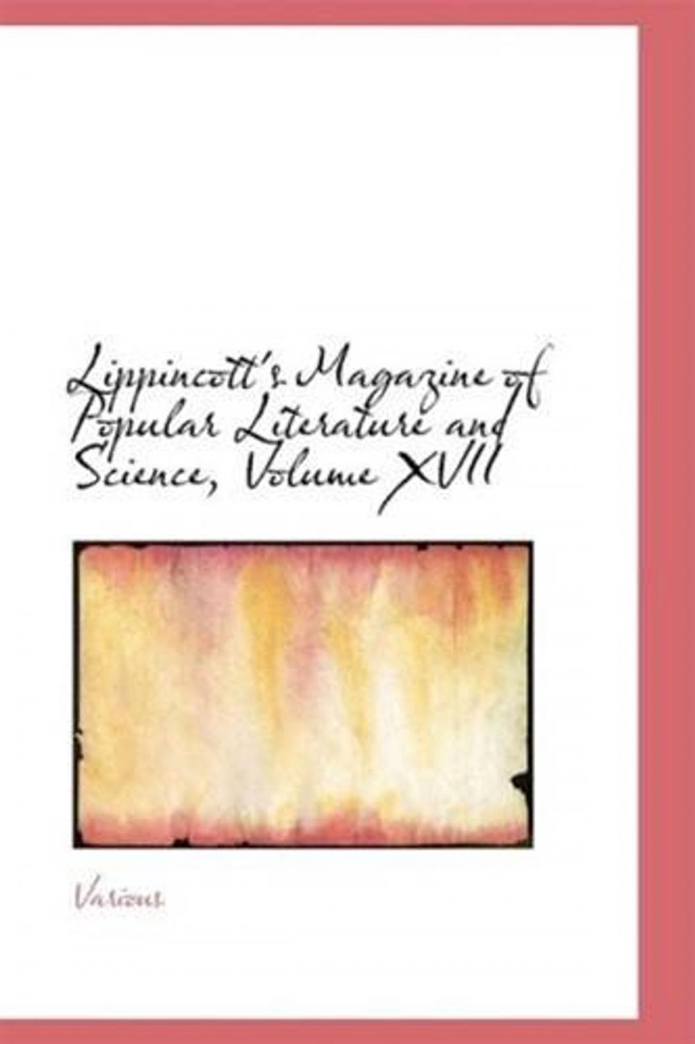 Big bigCover of Lippincott's Magazine Of Popular Literature And Science, April, 1876.