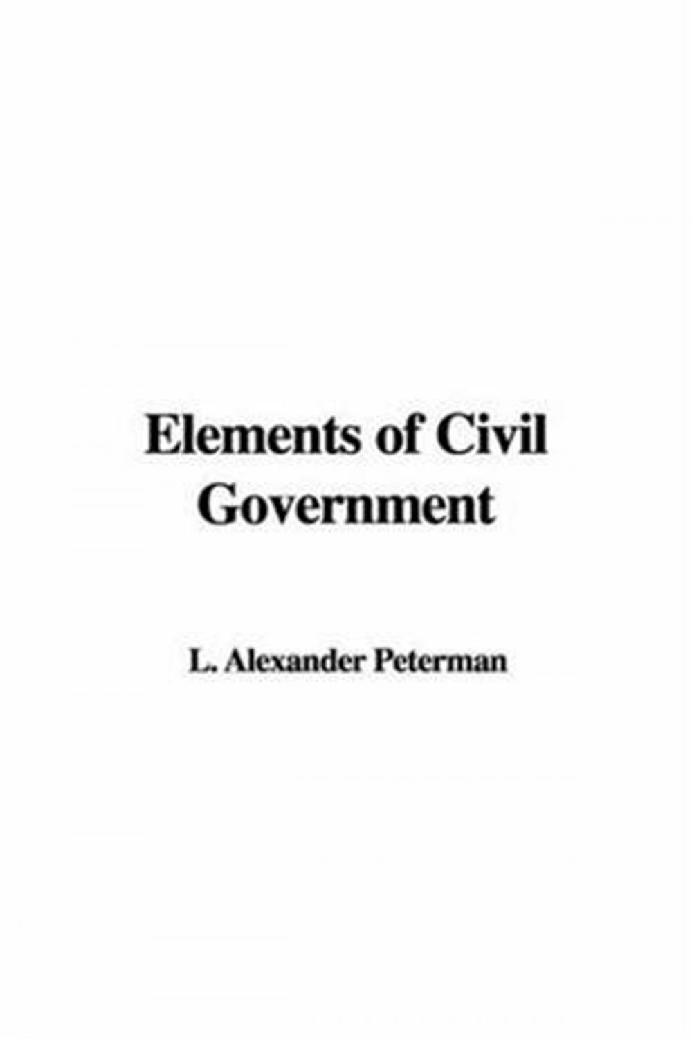 Big bigCover of Elements Of Civil Government