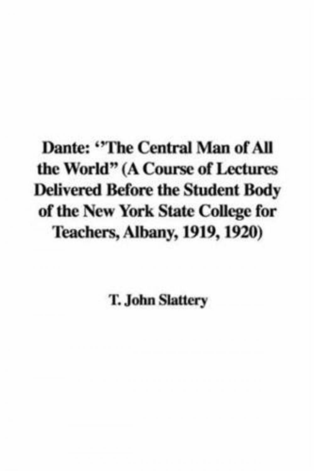 Big bigCover of Dante: "The Central Man Of All The World"