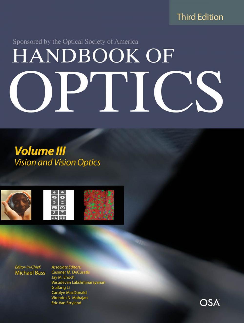 Big bigCover of Handbook of Optics, Third Edition Volume III: Vision and Vision Optics(set)