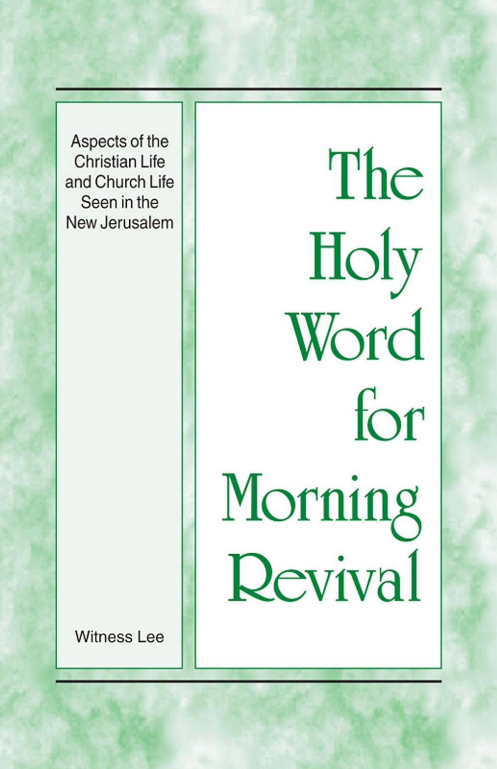 Big bigCover of The Holy Word for Morning Revival - Aspects of the Christian Life and Church Life Seen in the New Jerusalem