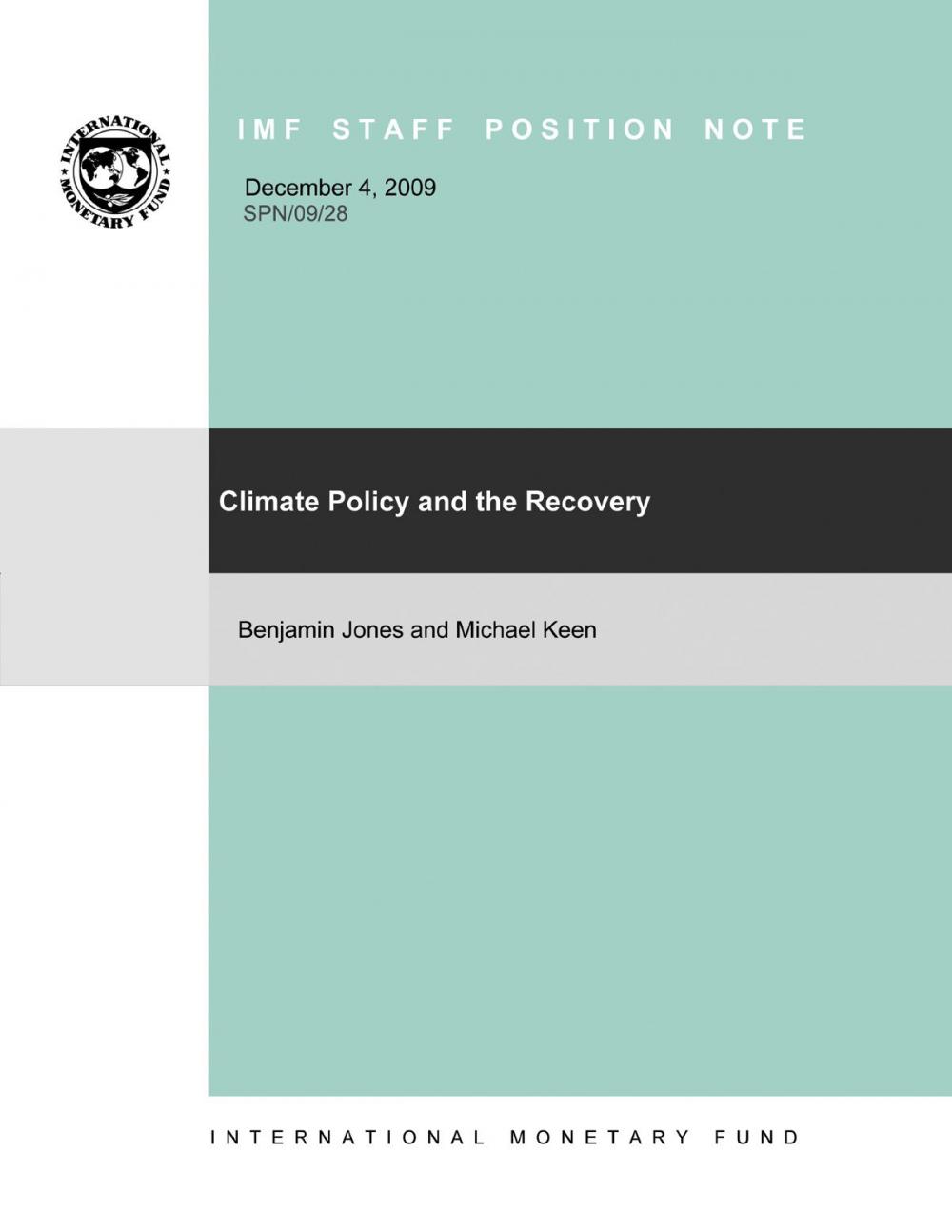 Big bigCover of Climate Policy and the Recovery